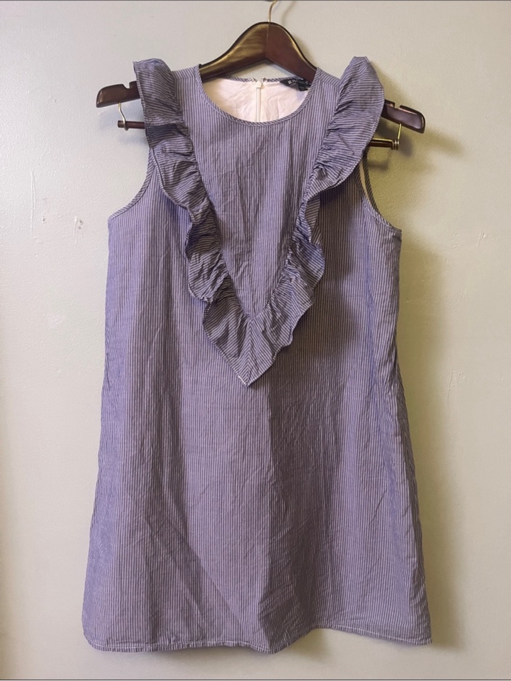 Express Girls Lavender Stripe Ruffle-Front Sleeveless Dress